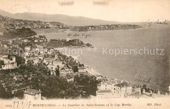 Monte-Carlo Quartier de Saint Roman et Cap Martin Côte d Azur