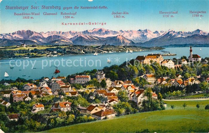 Starnberg Panorama Starnberger See Karwendelgebirge Alpen
