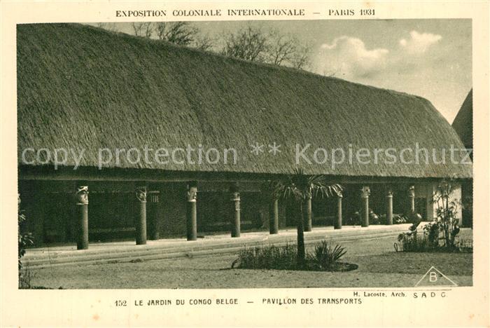 Exposition Coloniale Internationale Paris 1931 Jardin du Congo Belge Pavillon de