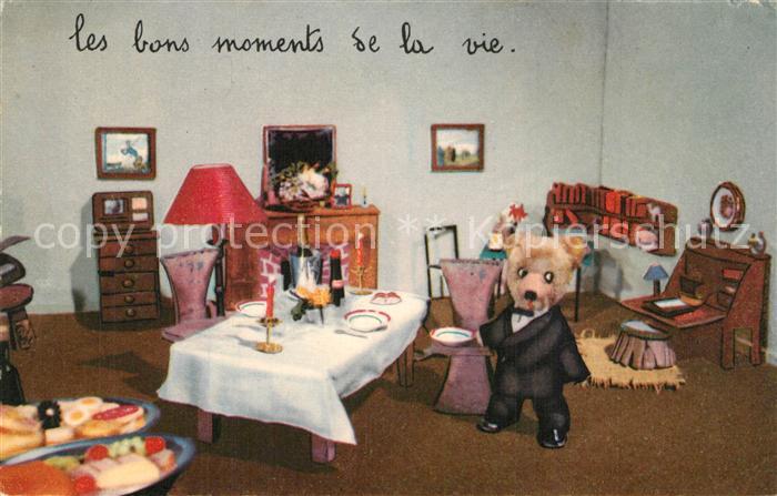Teddy Teddyb?r Teddy-bear Dinner Champagner