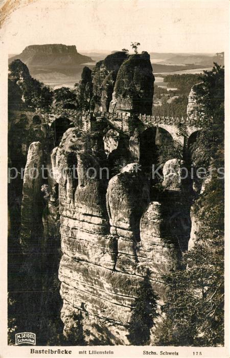 Foto Seidel M. Schmilka Nr. 175 Basteibr?cke Lilienstein