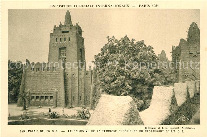 Exposition Coloniale Internationale Paris 1931 Palais de l'A.O.F.