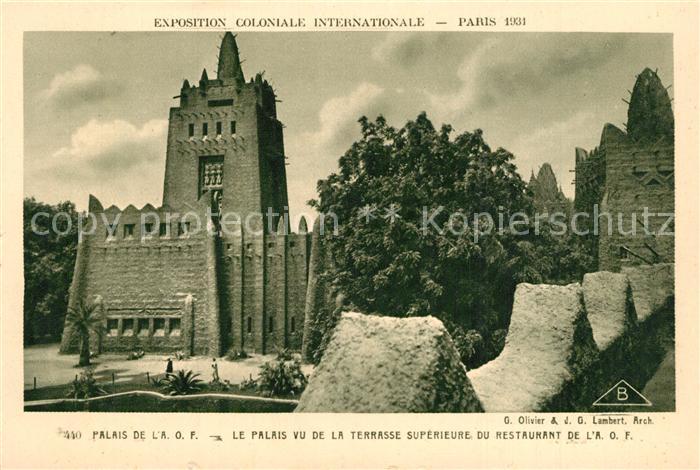 Exposition Coloniale Internationale Paris 1931 Palais de l'A. O. F.
