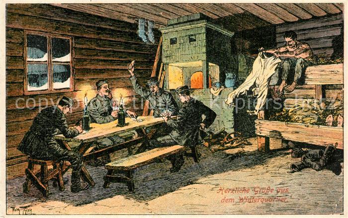Thiele Arthur Soldatenleben Kartenspiele Winterquartier