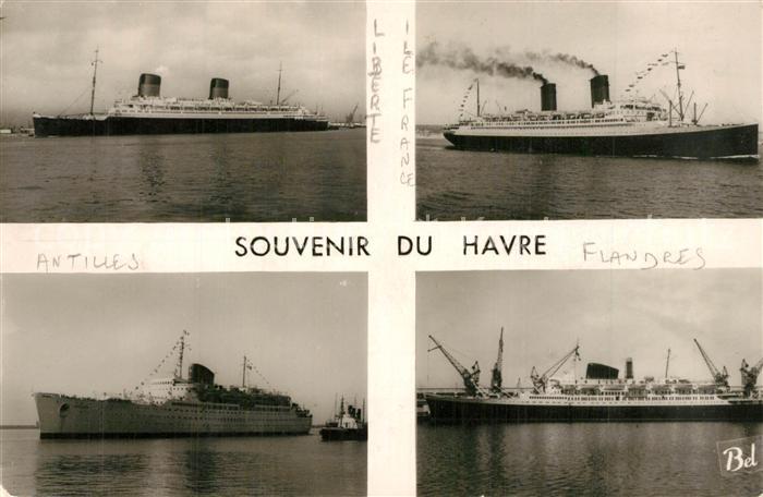 Schiffe Ships Navires Liberte Ile de France Antilles Flandres Havre