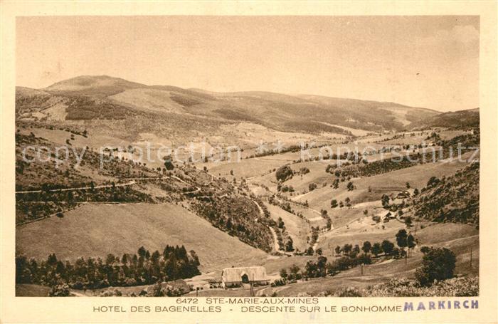 Sainte-Marie-aux-Mines Haut Rhin Panorama Hotel des Bagenelles Descente sur le B
