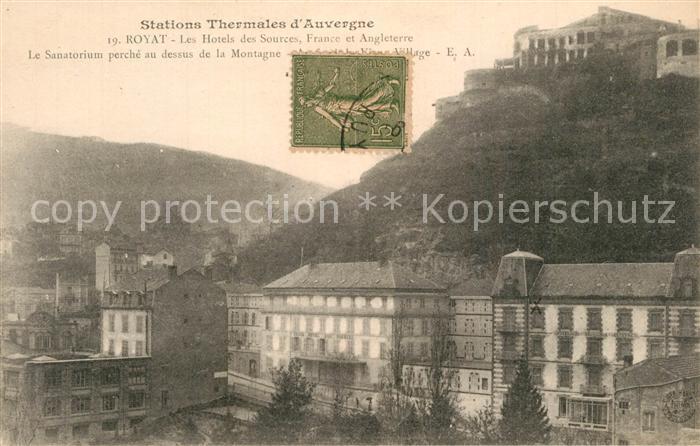 Royat Puy de Dome Hotels des Sources France et Angleterre Sanatorium Collection