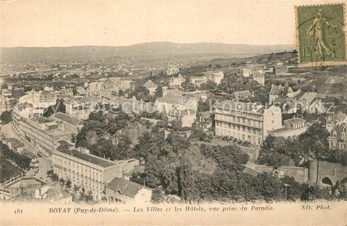 Royat Puy de Dome Les Villas et les Hôtels vue prise du Paradis