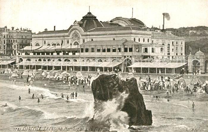 Biarritz Pyrenees Atlantiques Casino Municipal et la plage