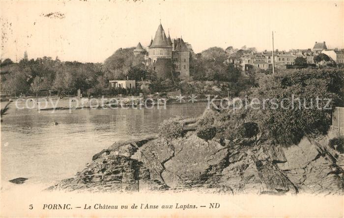 Pornic Chateau vu de l'Anse aux Lapins