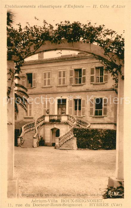 Hyeres les Palmiers Aérium Villa Roux Seignoret Etablissements climatiques d Enf