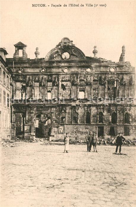 Noyon Oise Facade de l_Hôtel de Ville Ruines