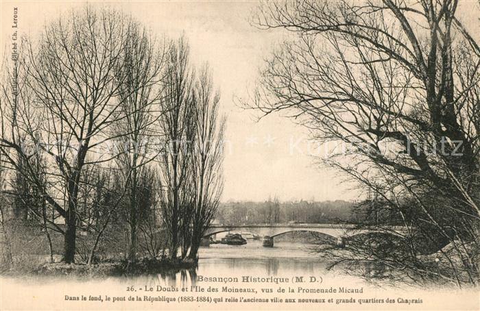 Besancon Doubs Le Doubs et l'Ile des Moineaux vus de l