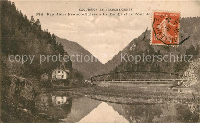 Besancon Doubs Frontière Franco Suisse Le Doubs et pon