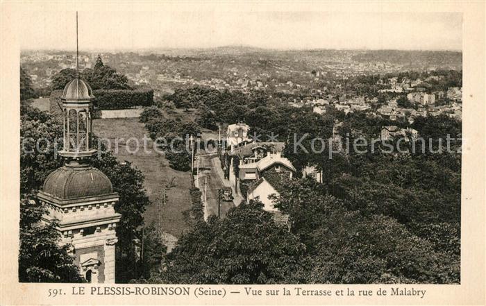 Le Plessis-Robinson Vue sur la Terrasse et la rue de Malabry