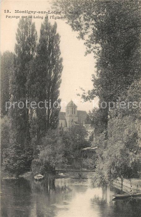 Montigny-sur-Loing Paysage sur le Loing et l'Eglise