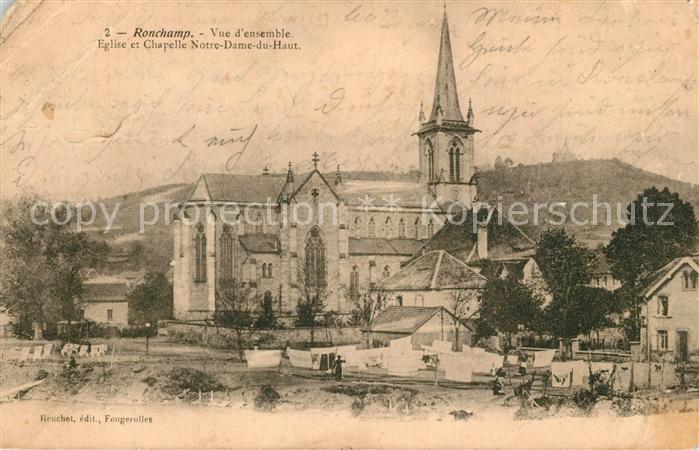 Ronchamp Haute Saone Vue d’ensemble Eglise et Chapelle Notre