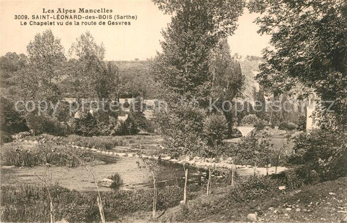 Saint-Leonard-des-Bois Le Chapelet vu de la route de Gesvres