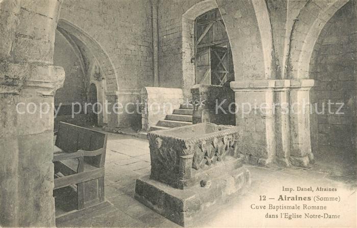 Airaines Cuve Baptismale Romane dans l’Eglise Notre Dame