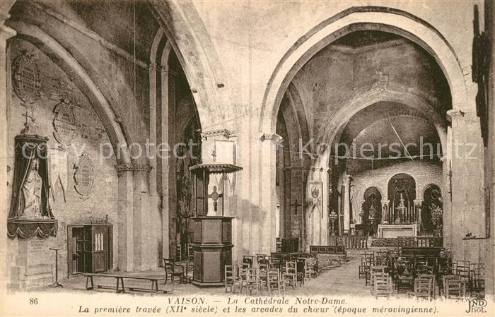 Vaison-la-Romaine Vaucluse La Cathedrale Notre Dame La premiere travee et les ar