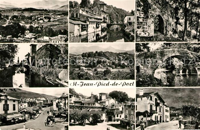 Saint-Jean-Pied-de-Port Vue generale vers le Col d’Ispeguy Maisons Basques sur l