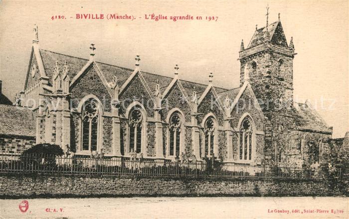 Biville Eglise agrandie en 1917
