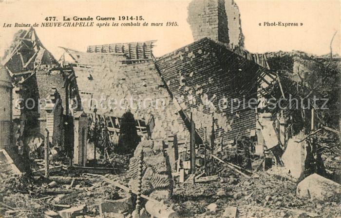 Neuve-Chapelle Les Ruine apres les combats de mars 1915
