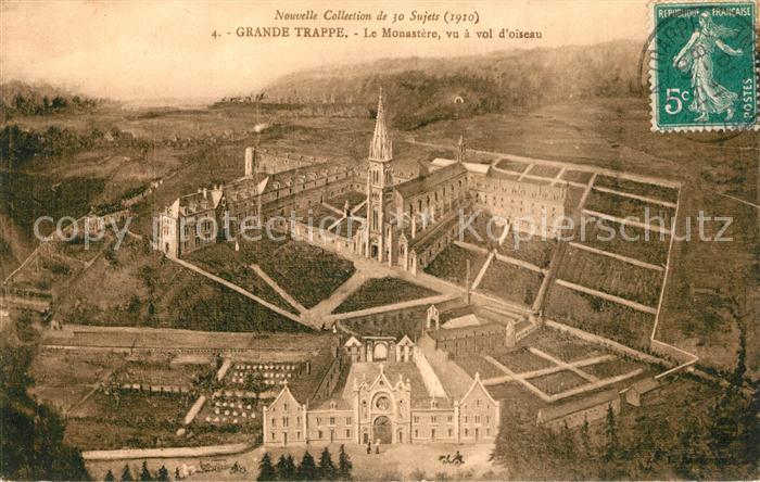 Mortagne-au-Perche Grande Trappe Le Monastere vu a vol d oiseau