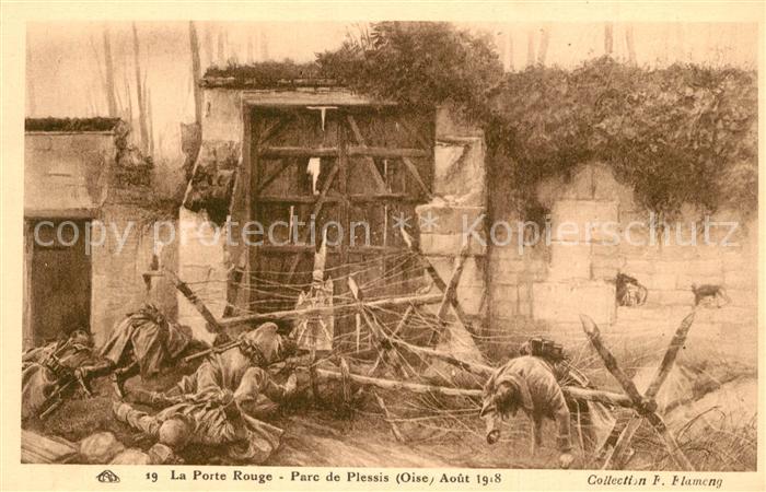 Plessis-de-Roye La Porte Rouge Parc de Plessis Aout 1918