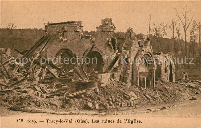Tracy-le-Val Les ruines de l'Eglise