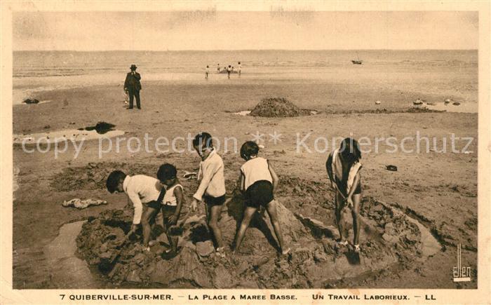 Quiberville La Plage a Maree Basse Un Travail Laborieux