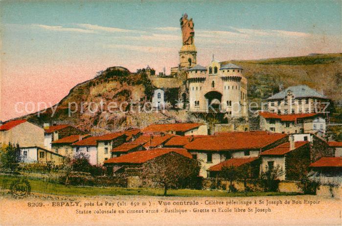 Espaly-Saint-Marcel Vue centrale Pelerinage Statue Basiliqu