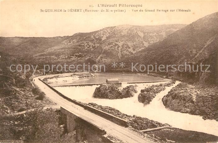 Saint-Guilhem-le-Desert Vue du grand barrage sur l Hérault
