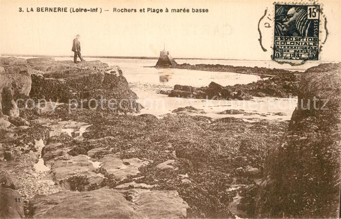 La Bernerie-en-Retz Rochers et plage a marée basse