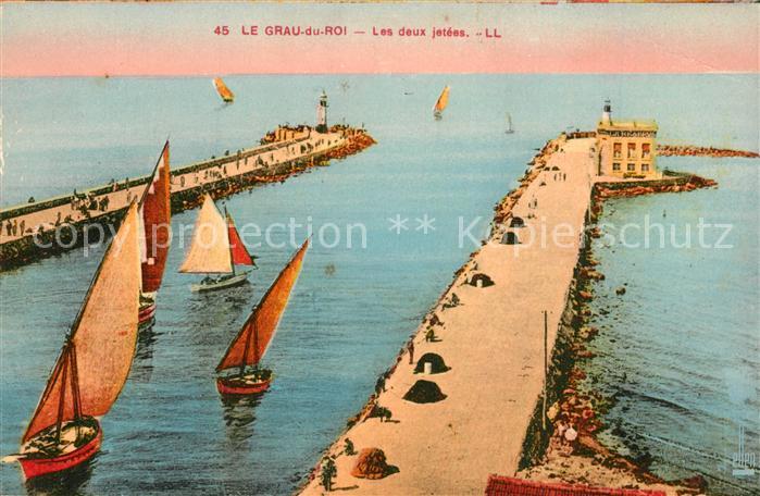 Le Grau-du-Roi Gard Les deux jetées