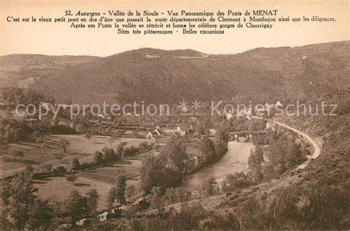 Menat Vue panoramique des ponts Paysage Vallee de la Sioule