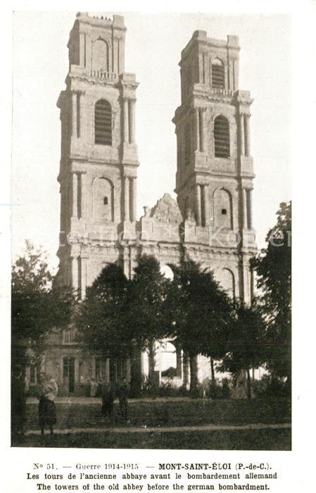 Mont-Saint-Eloi Tours de l'ancienne abbaye après le bom