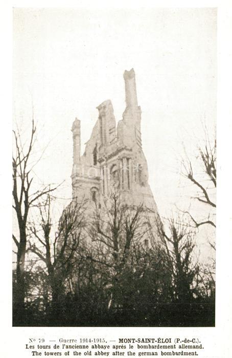 Mont-Saint-Eloi Tours de l'ancienne abbaye après le bom