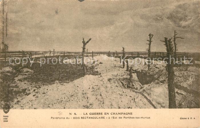 Perthes-les-Hurlus La Guerre en Champagne Bois Rectangulaire