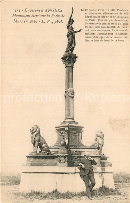 Angers Monument sur la Roche de Murs en 1889