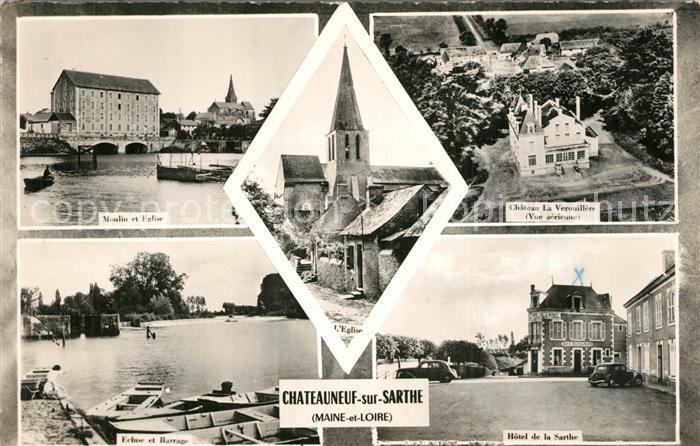 Chateauneuf-sur-Sarthe Moulin Eglise Chateau Ecluse Barrage Hô