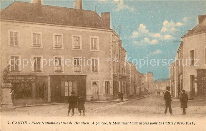 Cande Place Nationale Rue de Beculieu Monument aux Morts pour la Patrie