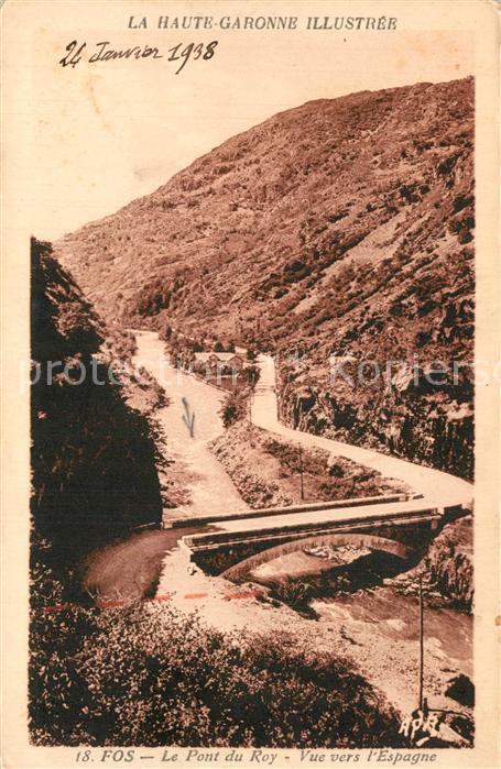 Fos Haute-Garonne Pont du Roy vue vers l'Espagne