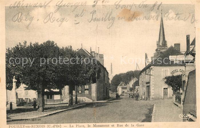 Pouilly-en-Auxois Place Monument Rue de la Gare
