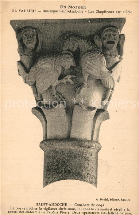 Saulieu Eglise Saint Andoche Chapiteaux XIIe si