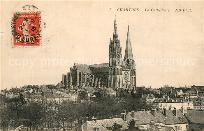 Chartres 28 La ville et la Cathedrale