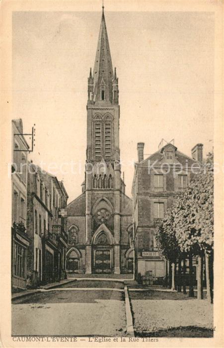 Caumont-l Evente Eglise et Rue Thiers