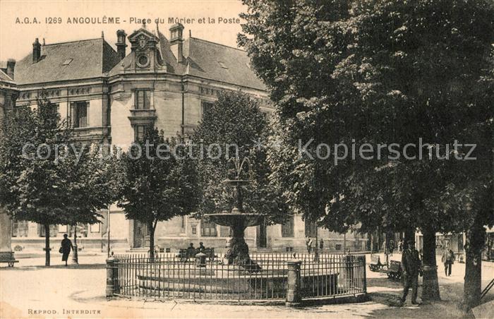 Angouleme Place du Murier et la Poste Fontaine