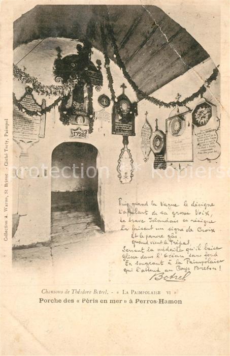 Ploubazlanec Chapelle de Perros Hamon Porche des Péris en mer