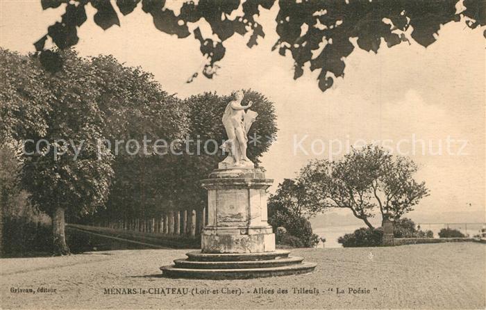 Menars Monument Statue La Poésie Allées de Tilleuis